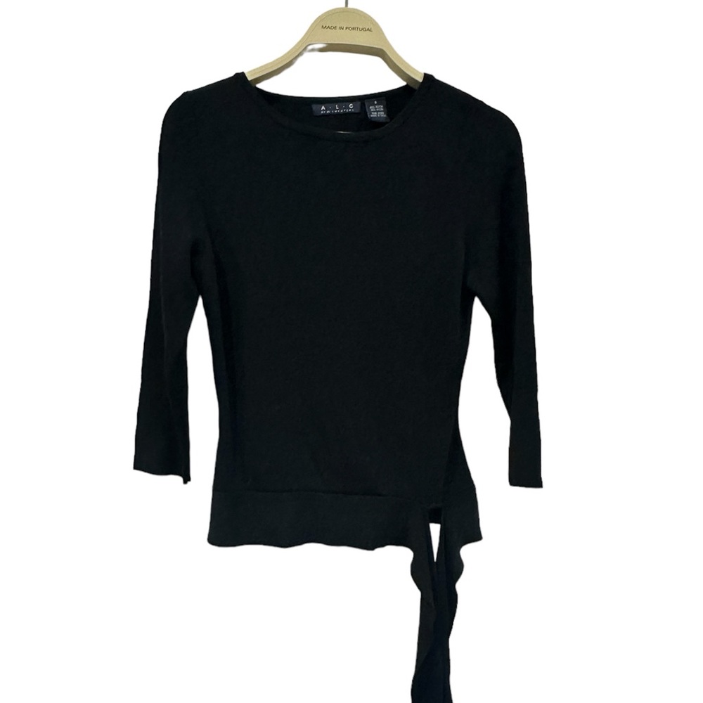 A.L.C By US Sweaters Spring Women S Black Pullover Sweater Tie at Hemline